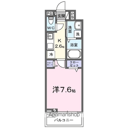 東京都武蔵野市境５丁目[1K/27.02m2]の間取図