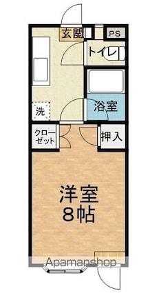 長野県松本市大字里山辺[1K/26.4m2]の間取図
