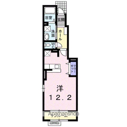 セシル[1K/36.28m2]の間取図