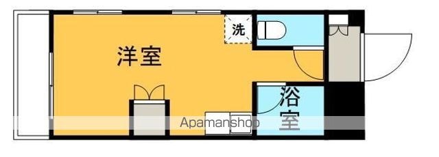 広島県広島市中区上幟町[1R/24.89m2]の間取図