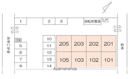香川県高松市牟礼町原[2DK/40.18m2]の配置図