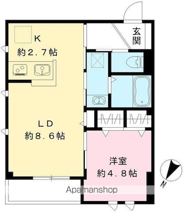 Ｂｌａｎ　ｃｕｂｅ　戸越公園[1LDK/37.57m2]の間取図