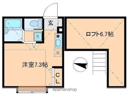 Ｒｏｓｓｅｌｌｅ横濱山手[1R/18.63m2]の間取図