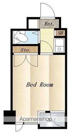 三鷹ダイカンプラザ[1R/16.59m2]の間取図