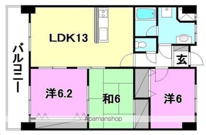 フォーレスト２１[3LDK/68.94m2]の間取図