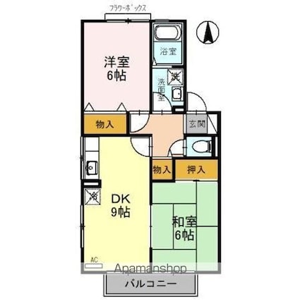 コーポラスＩＴＯⅡ　Ａ[2DK/50.38m2]の間取図