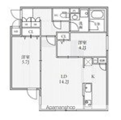 ＴＨＥ　ＰＡＬＭＳ大島[2LDK/53.03m2]の間取図