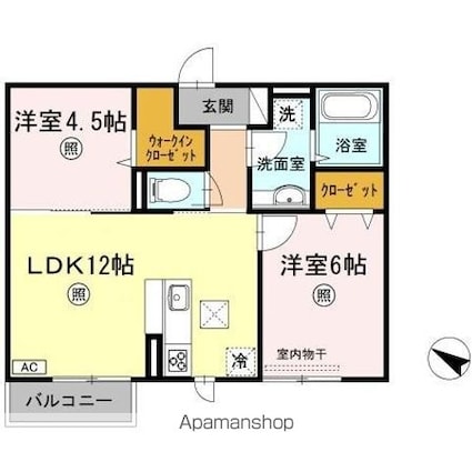 ウォームナガセ[2LDK/52.49m2]の間取図
