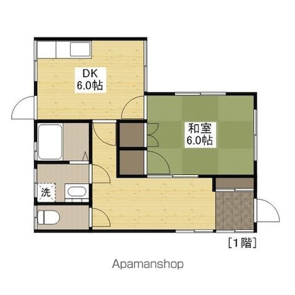 中村貸家（旧庚午南貸家）[1DK/43.32m2]の間取図