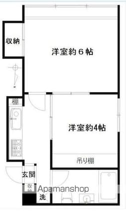 東京都世田谷区代沢２丁目[2K/30m2]の間取図