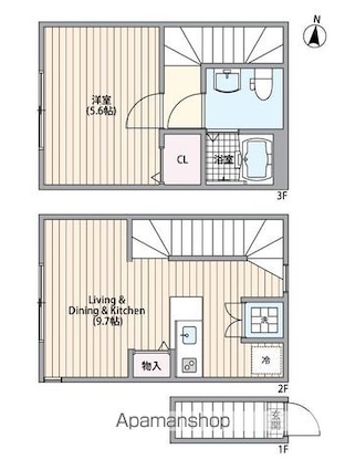 マーレ十条[1LDK/40.56m2]の間取図