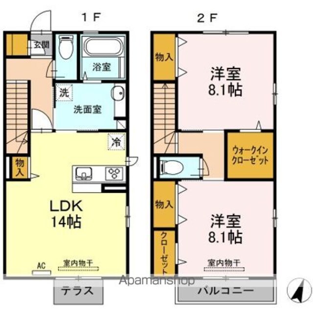 東京都練馬区南田中２丁目[2LDK/83.91m2]の間取図