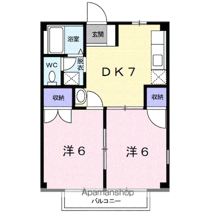 コーポコマツ[2DK/40.04m2]の間取図