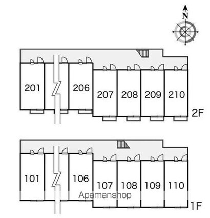 レオパレスプランドール木太Ⅱ[1K/20.28m2]の配置図