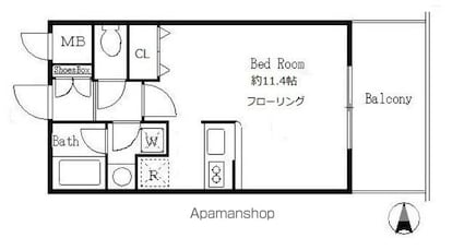 サンクレール高井戸[1R/28m2]の間取図