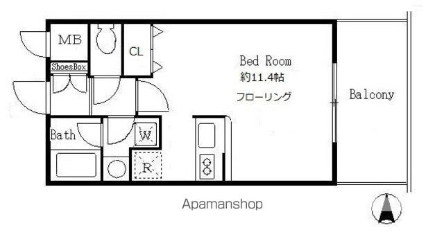 サンクレール高井戸[1R/28m2]の間取図