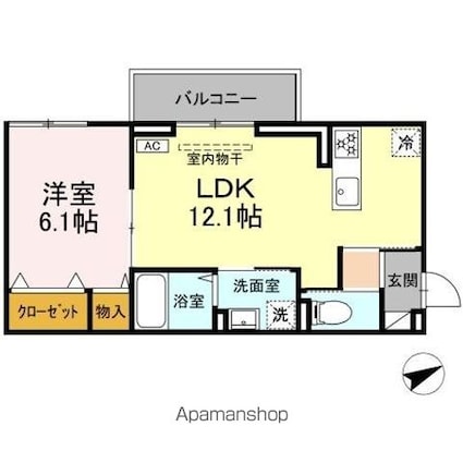 ＭーＢａｓｅ　Ｈｏｎｊｏ　Ｋｉｔａ[1LDK/41.95m2]の間取図