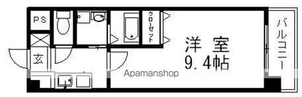 ブエナビスタ南草津[1K/26.6m2]の間取図