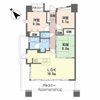 スターアーク牛田新町[3LDK/72.09m2]の間取図