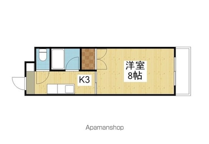 ライブタウン鉄砲町[1DK/23.22m2]の間取図