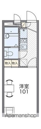 レオパレス三鷹深大寺[1K/19.46m2]の間取図