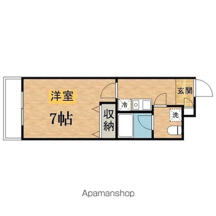 エルハイツフォー[1K/22.14m2]の間取図