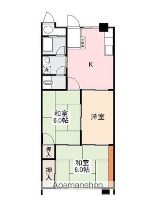 春日第二ビル[3DK/54.54m2]の間取図