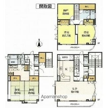 八王子市小門町戸建て[4SLDK/153.98m2]の間取図