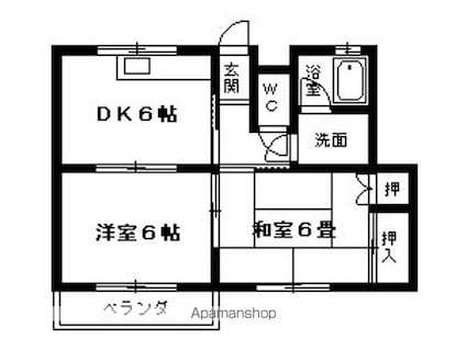 第２コーポＺＥＮ[2DK/43.47m2]の間取図