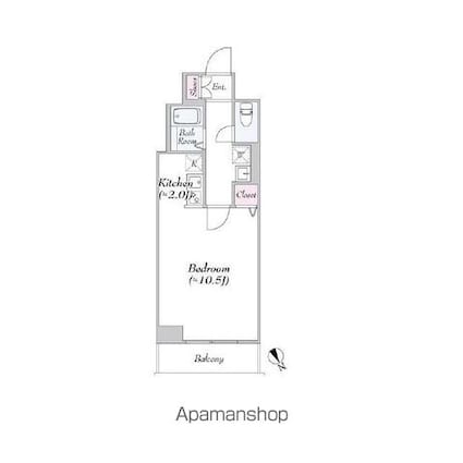 ヴァンテ・アン神楽坂[1K/34.74m2]の間取図