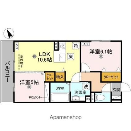 エレガンス　ビュー[2LDK/52.78m2]の間取図