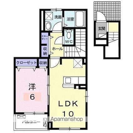 ダウンタウンヒルズ[1LDK/45.41m2]の間取図