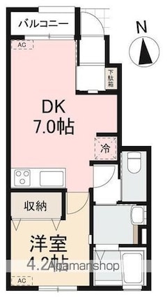 あかねハルカス[1DK/33.87m2]の間取図