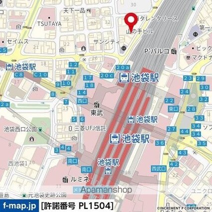 東京都豊島区西池袋１丁目[1R/23.01m2]の周辺