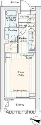 東京都渋谷区桜丘町[1R/23.96m2]の間取図