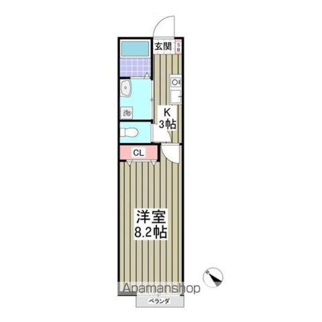 パルトネール千歳船橋[1K/24.17m2]の間取図