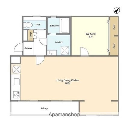 アプリーレ吉祥寺[1LDK/50.15m2]の間取図