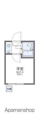 レオパレス南台第３[1K/12.83m2]の間取図