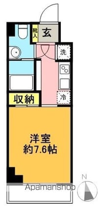 東京都杉並区浜田山３丁目[1K/25.25m2]の間取図