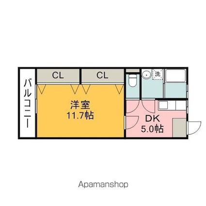 山崎ビル[1DK/40.5m2]の間取図
