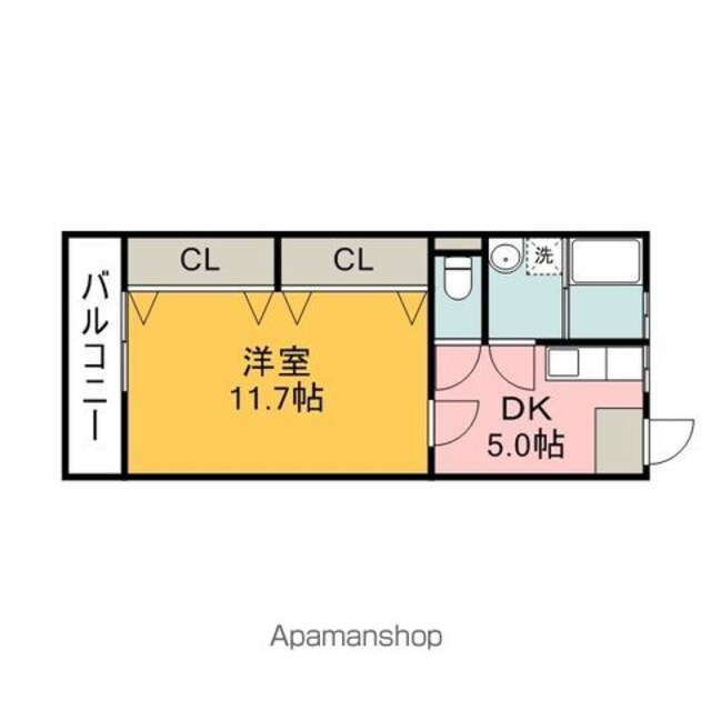 山崎ビル[1DK/40.5m2]の間取図