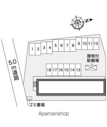 レオパレスカラマス[1K/20.28m2]の配置図