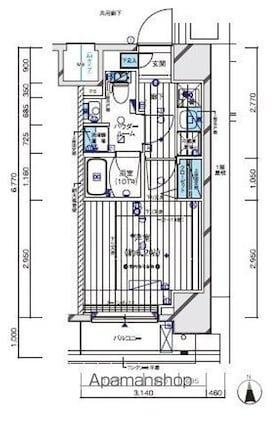 東京都立川市錦町１丁目[1K/21.25m2]の間取図