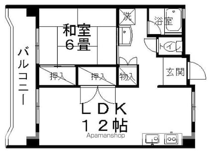 レジデンス美須々[1LDK/44.55m2]の間取図