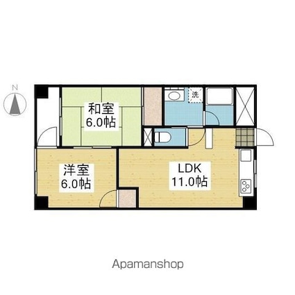 シャルマンコーポ土居[2LDK/50.73m2]の間取図