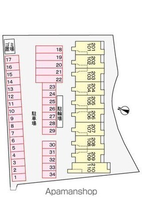 香川県丸亀市柞原町[1LDK/41.91m2]の配置図