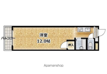 ルミウス南斎院[1R/25.2m2]の間取図