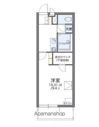 レオパレスレインボーロード[1K/26.08m2]の間取図