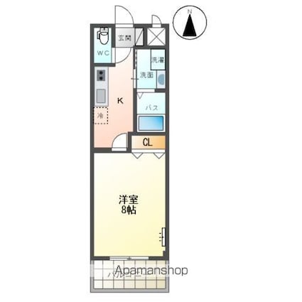 シンフォニー壱番館[1K/28.66m2]の間取図