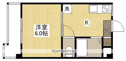 広島県広島市南区大州２丁目[1K/23m2]の間取図